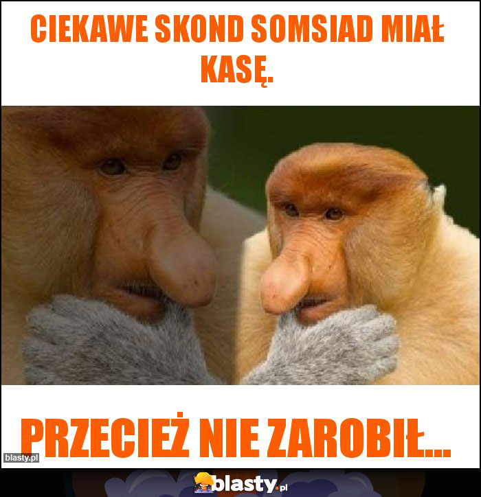 Ciekawe skond somsiad miał kasę.