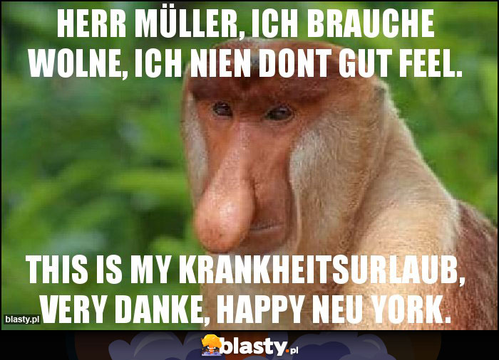 Herr müller, ich brauche wolne, ich nien dont gut feel.