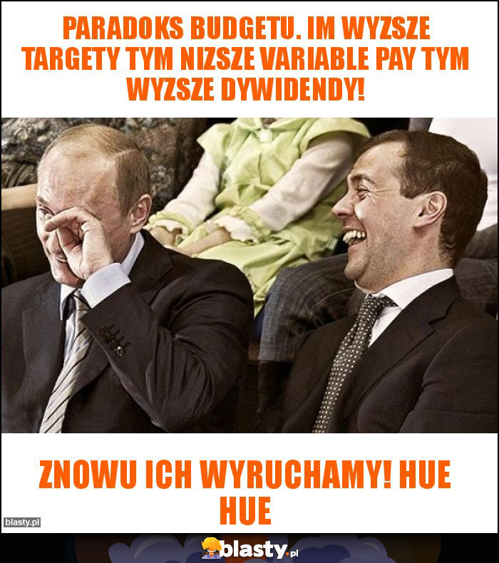 Paradoks budgetu. Im wyzsze targety tym nizsze variable pay tym wyzsze dywidendy!