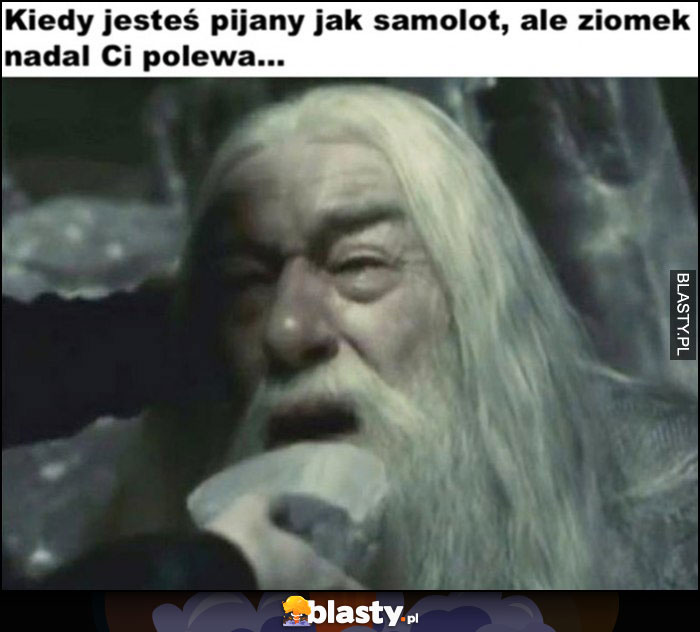 Gandalf kiedy jesteś pijany jak samolot, ale ziomek nadal Ci polewa