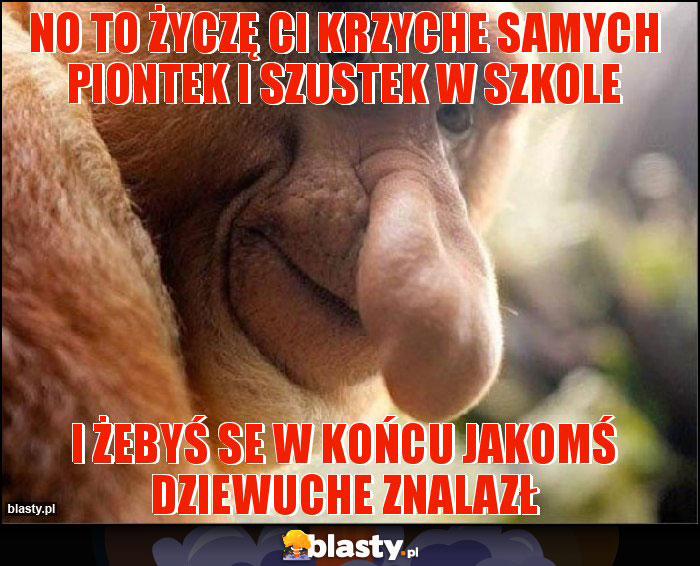 No to życzę Ci Krzyche samych Piontek i szustek w szkole