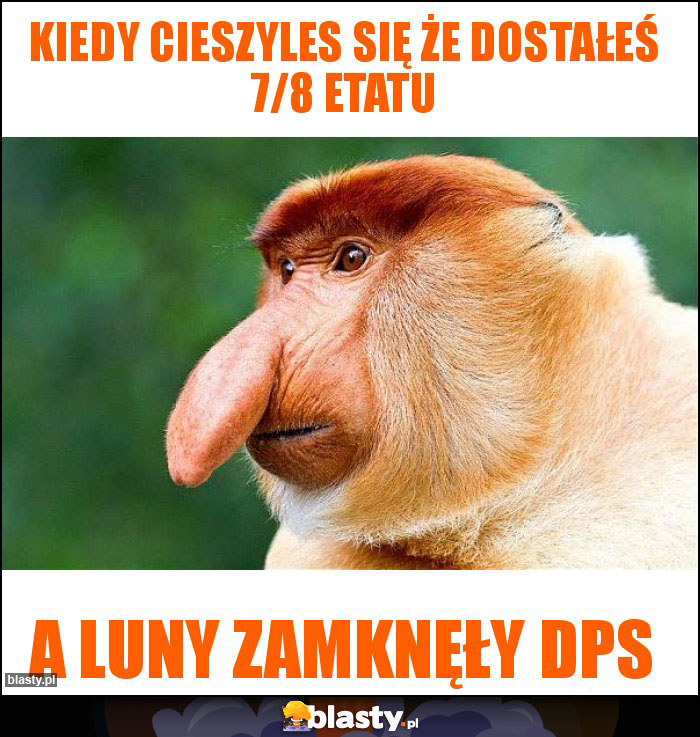 Kiedy cieszyles się że dostałeś 7/8 etatu