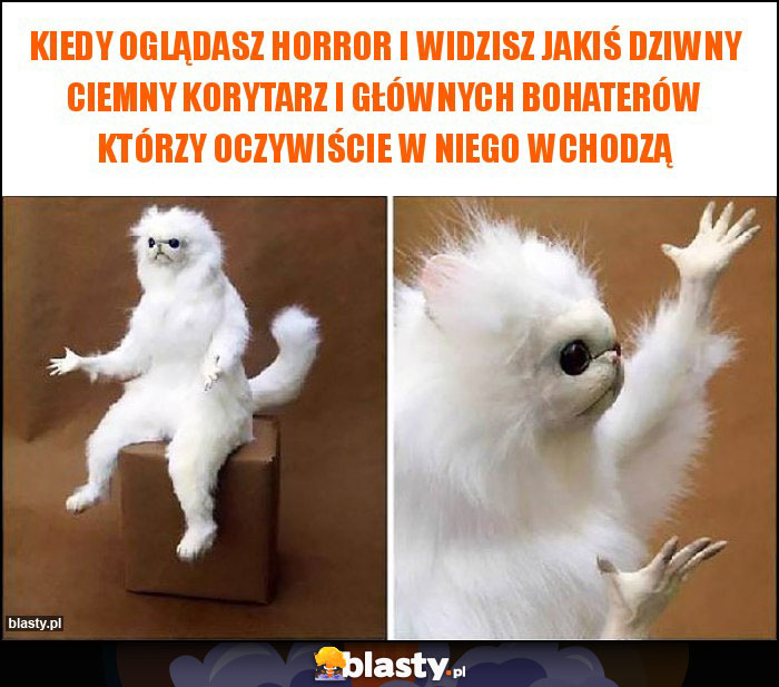 Kiedy oglądasz horror i widzisz jakiś dziwny ciemny korytarz i głównych bohaterów którzy oczywiście w niego wchodzą