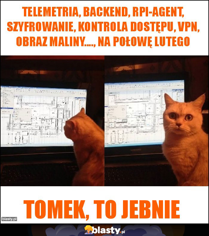 Telemetria, backend, rpi-agent, szyfrowanie, kontrola dostępu, VPN, obraz maliny...., na połowę lutego