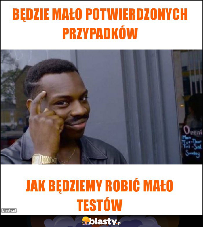 Będzie mało potwierdzonych przypadków