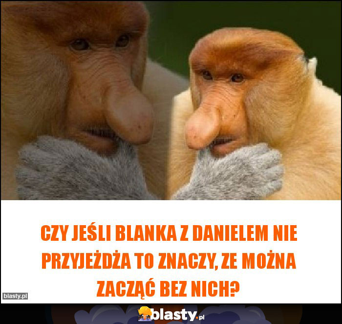 Czy jeśli Blanka z Danielem nie przyjeżdża to znaczy, ze można zacząć bez nich?