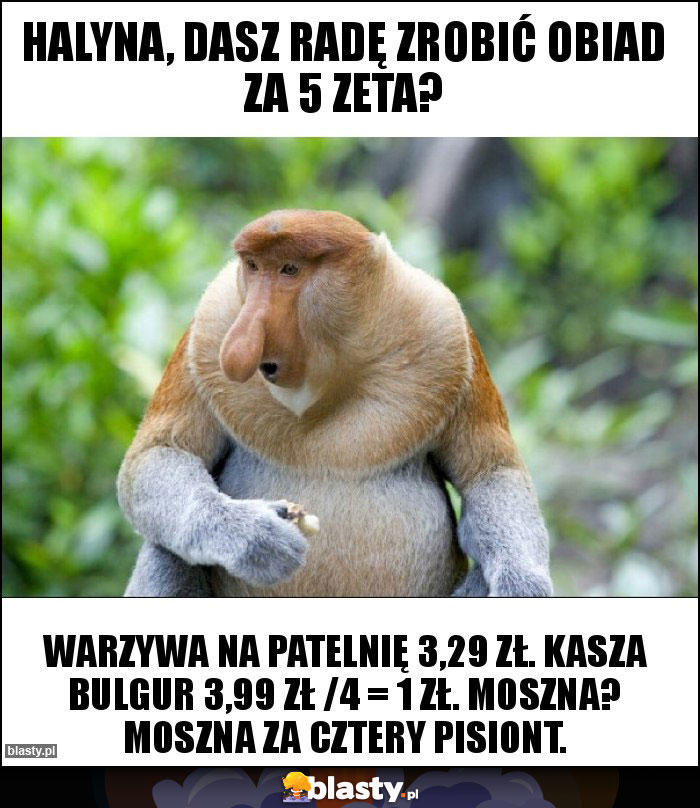 Halyna, dasz radę zrobić obiad za 5 zeta?