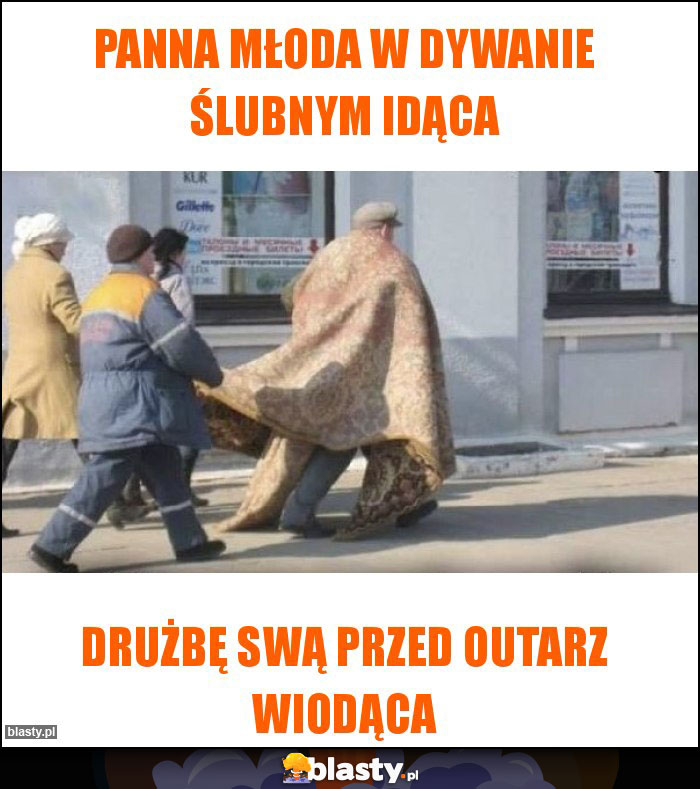 panna młoda w dywanie ślubnym idąca