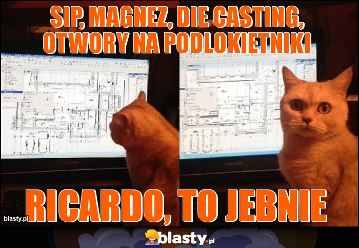 SIP, magnez, die casting, otwory na podlokietniki