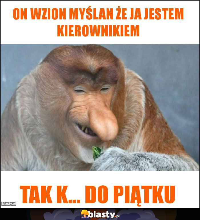 On wzion myślan że ja jestem kierownikiem