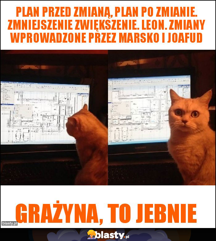 PLAN PRZED ZMIANĄ, PLAN PO ZMIANIE. ZMNIEJSZENIE ZWIĘKSZENIE. LEON. ZMIANY WPROWADZONE PRZEZ MARSKO I JOAFUD