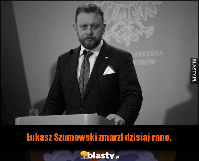 Łukasz Szumowski zmarzł dzisiaj rano.