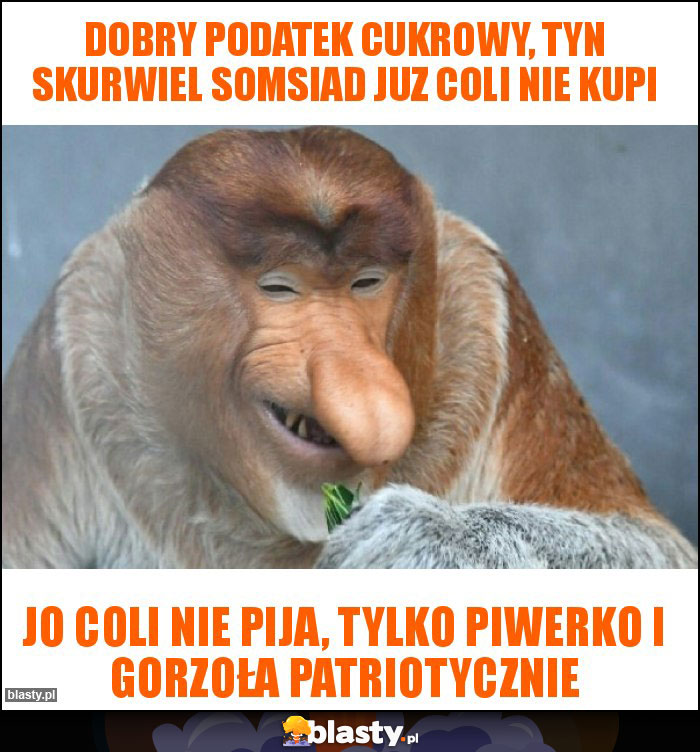 Dobry podatek cukrowy, tyn skurwiel somsiad juz coli nie kupi