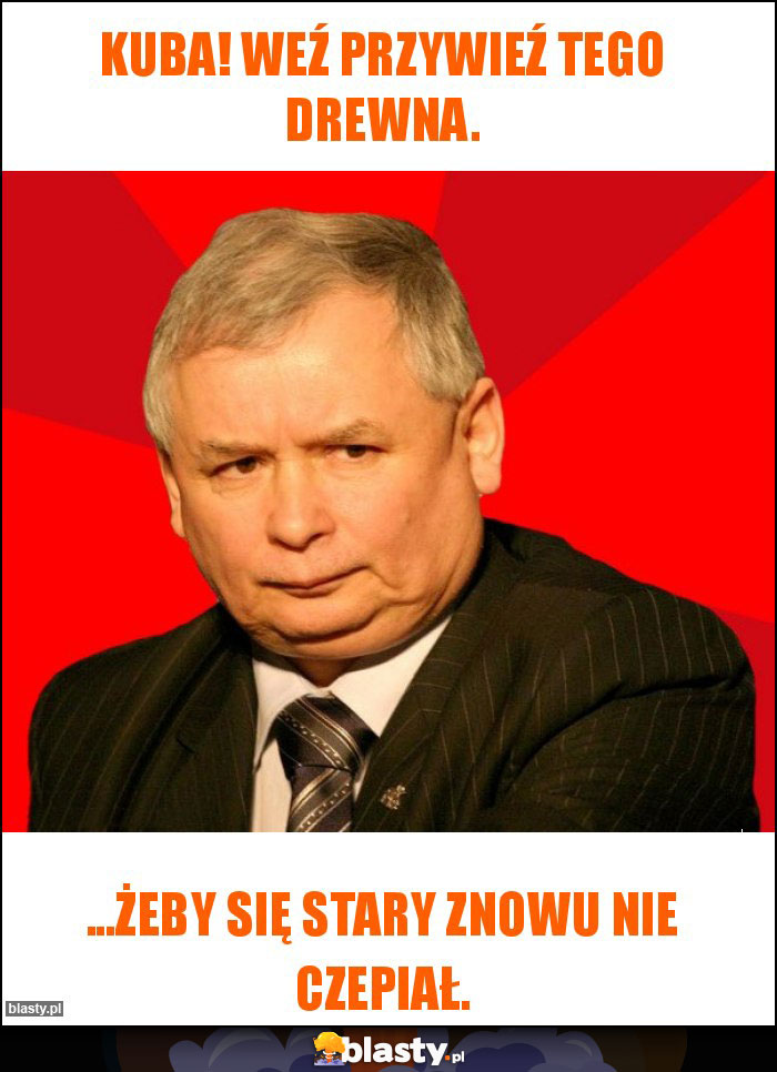 Kuba! Weź przywieź tego drewna.