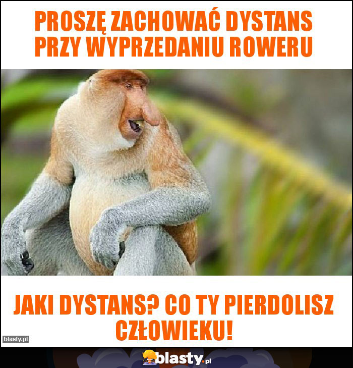 Proszę zachować dystans przy wyprzedaniu roweru