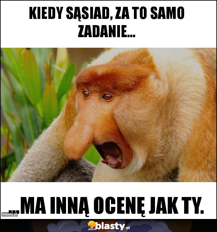 Kiedy sąsiad, za to samo zadanie...