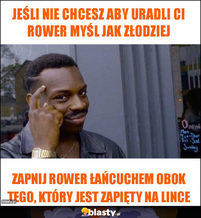 Jeśli nie chcesz aby uradli Ci rower myśl jak złodziej