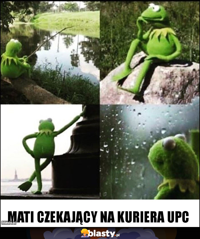 Mati czekający na kuriera UPC