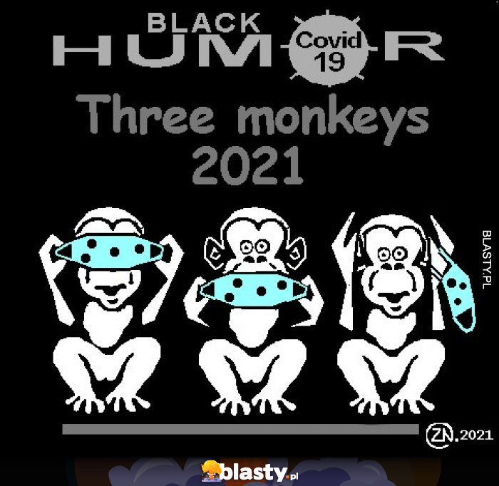 Three monkeys drawing 2021 humor