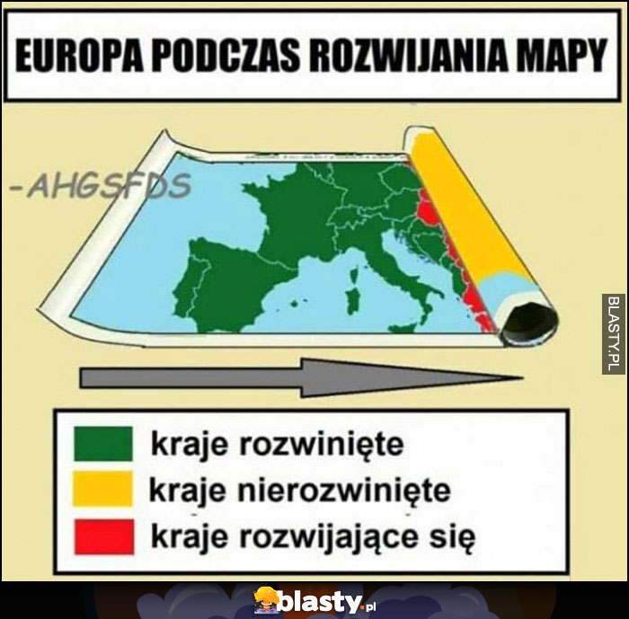 Europa podczas rozwijania mapy: kraje rozwinięte, nierozwinięte, rozwijające się