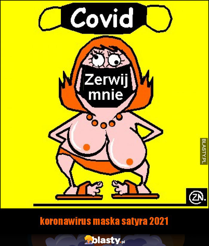 koronawirus maska satyra 2021