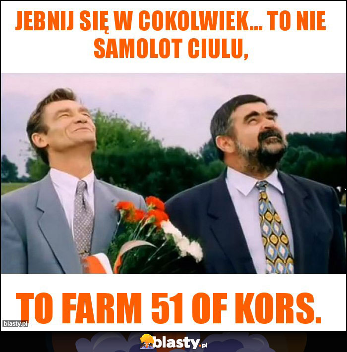 Jebnij się w cokolwiek... to nie samolot ciulu,