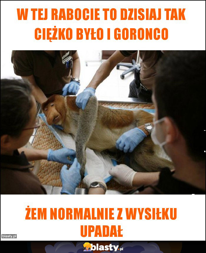 W tej rabocie to dzisiaj tak ciężko było i goronco