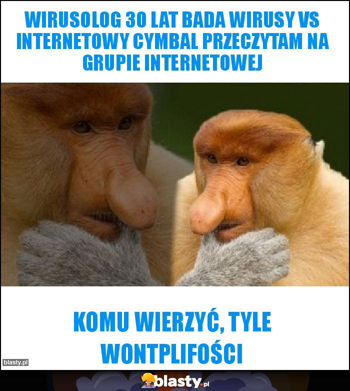 Wirusolog 30 lat bada wirusy vs internetowy cymbal przeczytam na grupie internetowej