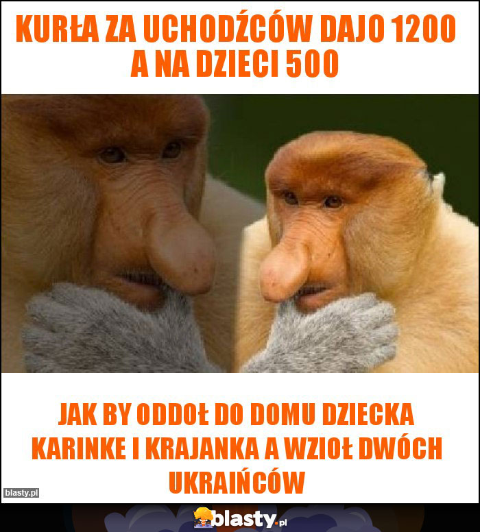 Kurła za uchodźców dajo 1200 a na dzieci 500