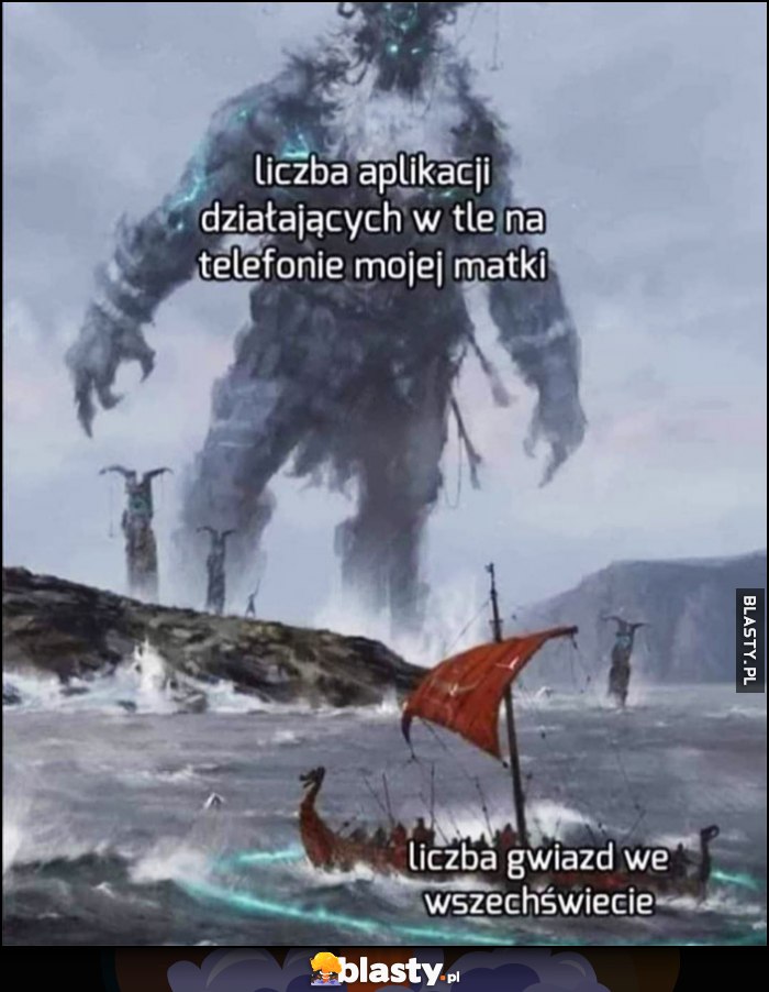 Liczba aplikacji działających w tle na telefonie mojej matki vs liczba gwiazd we wszechświecie