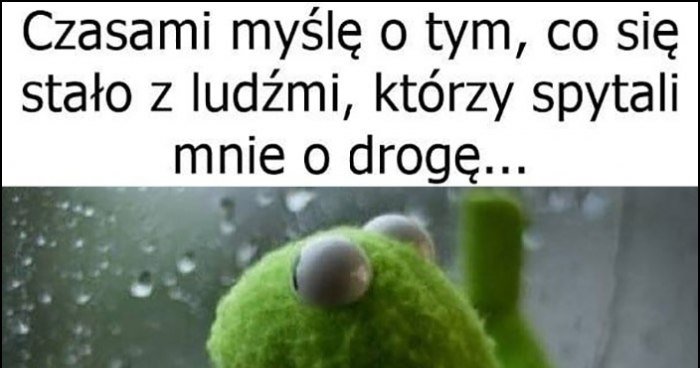 Kermit Czasami Myślę O Tym Co Się Stało Z Ludźmi Którzy Spytali Mnie O Drogę Memy Y I 5504