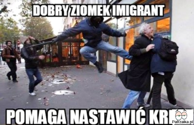 Dobry ziomek imigrant pomaga nastawic kręgi