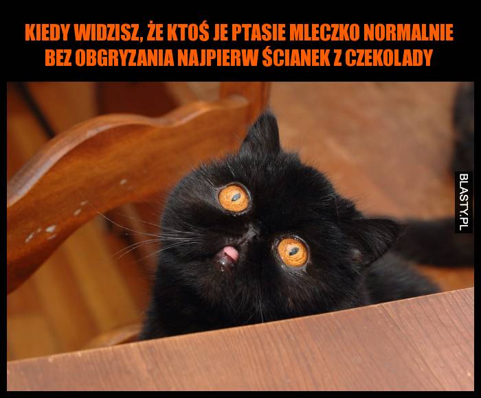 Kiedy widzisz, że ktoś je ptasie mleczko normalnie bez obgryzania najpierw ścianek z czekolady