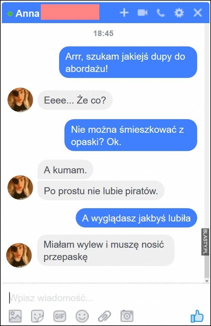 Arrr, szukam dupy do abordażu