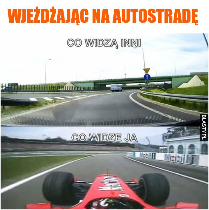 wjeżdżając na autostradę