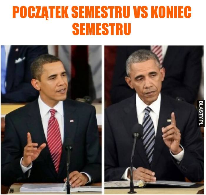 Początek semestru vs koniec semestru