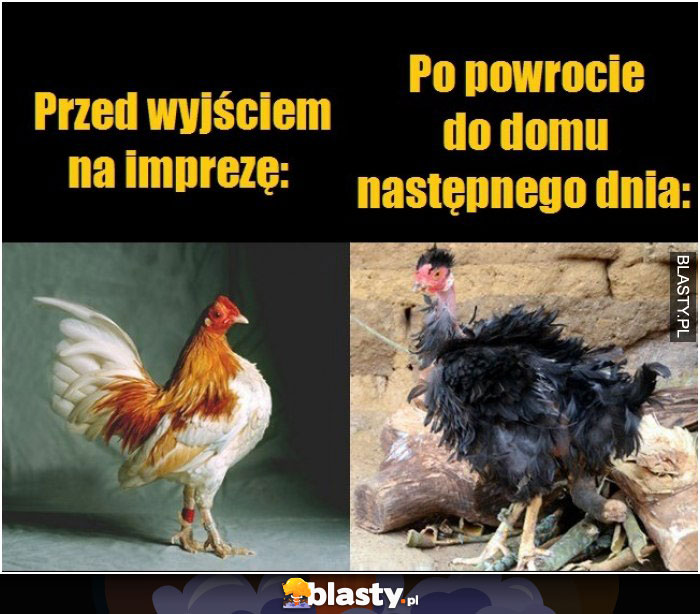 Przed wyjściem na imprezę vs po powrocie