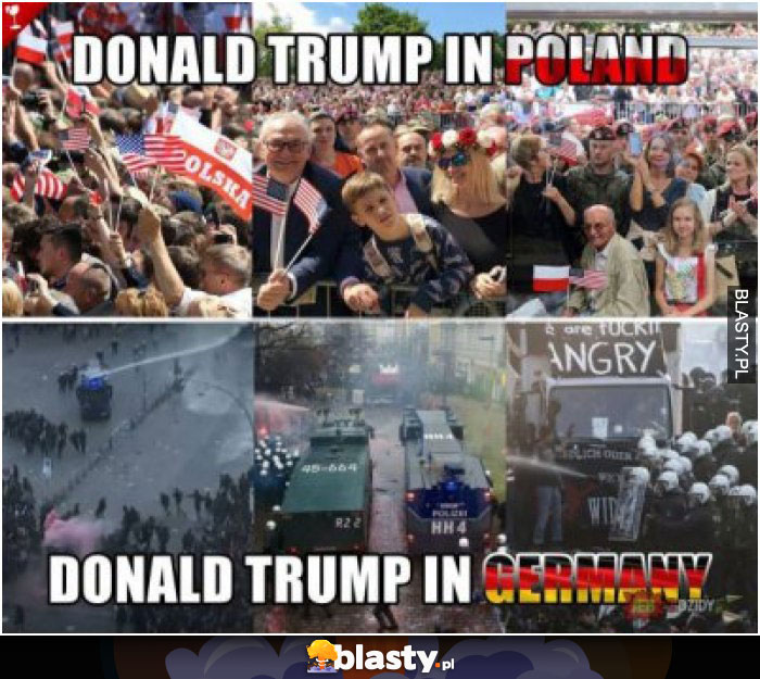 Donald trump in poland vs germany