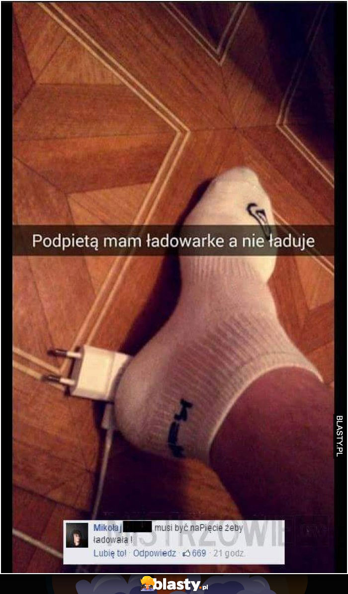 podpiętą mam ładowarkę