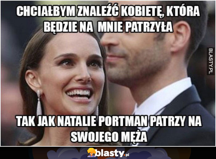 Natalie portman patrzy na męża