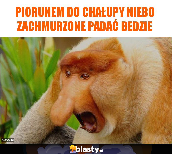 Piorunem do chałupy niebo zachmurzone padać bedzie