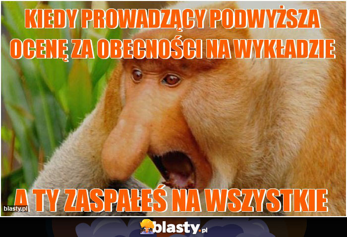 Kiedy prowadzący podwyższa ocenę za obecności na wykładzie