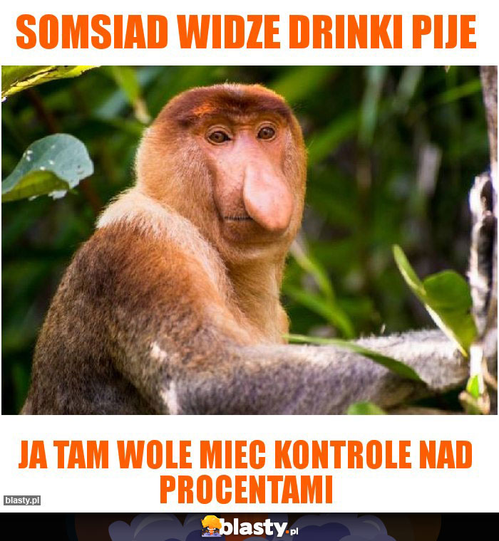 Somsiad widze drinki pije