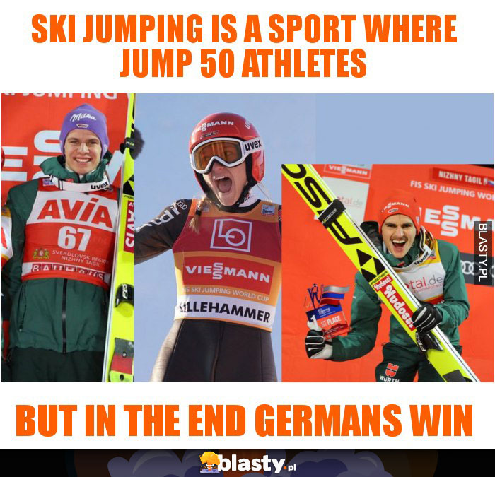 Ski jumping is a sport where jump 50 athletes