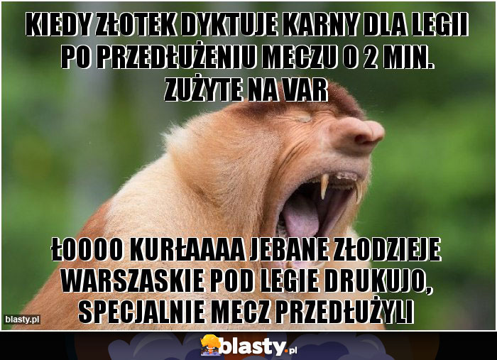 Kiedy Złotek dyktuje karny dla Legii po przedłużeniu meczu o 2 min. zużyte na var