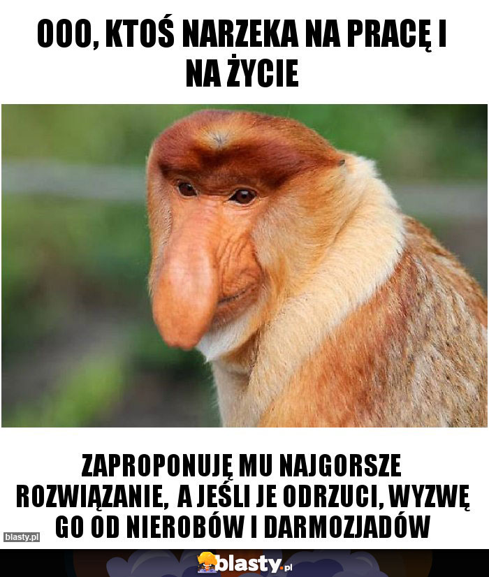 Ooo, ktoś narzeka na pracę i na życie