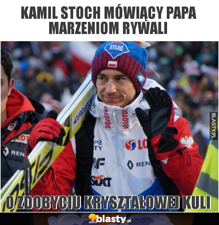 Kamil Stoch mówiący papa marzeniom rywali