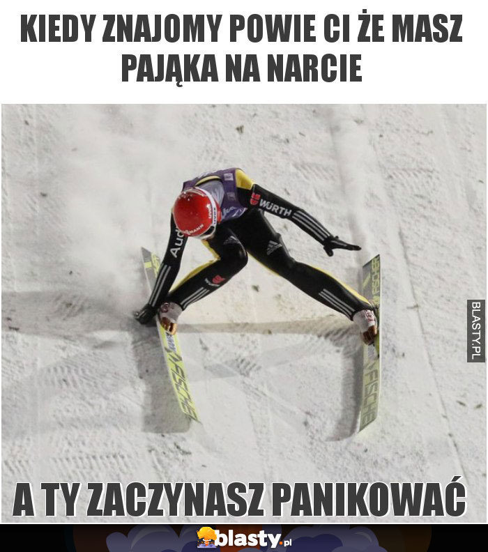 Kiedy znajomy powie ci że masz pająka na narcie