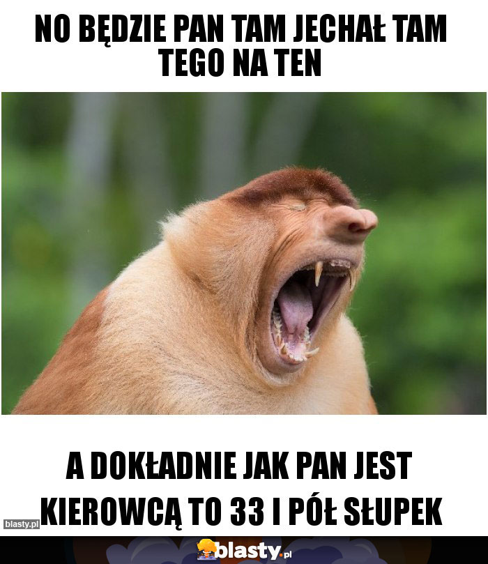 No będzie Pan tam jechał tam tego na ten