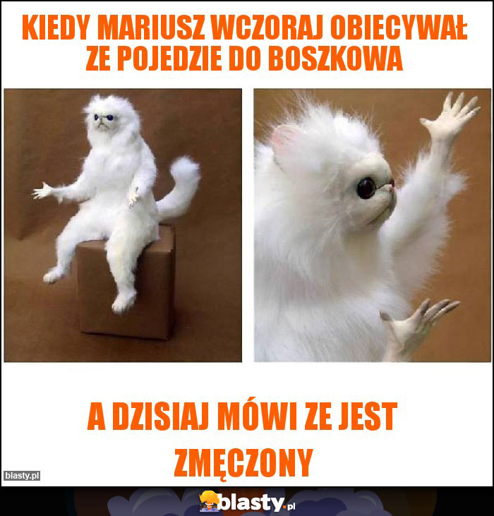 Kiedy Mariusz wczoraj obiecywał ze pojedzie do boszkowa